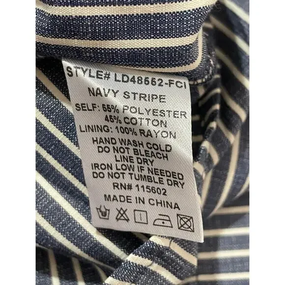 NWT Lush Navy Stripe Midi Dress - Medium - Picture 7 of 10